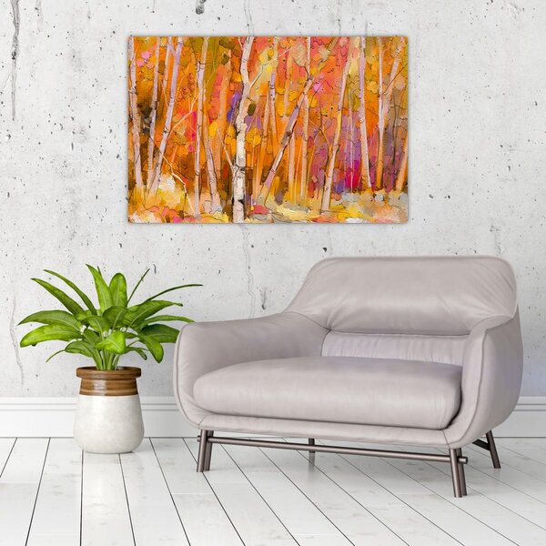 Slika - Jesenski gozd (90x60 cm)