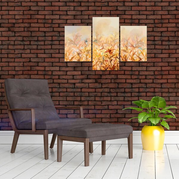 Slika - Listje v jesenskih barvah, oljna slika (90x60 cm)