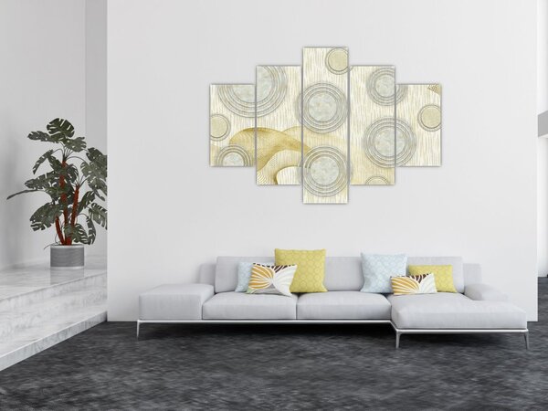 Slika - Abstrakcija, marmorni krogi (150x105 cm)