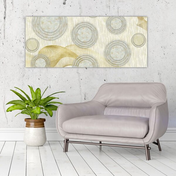 Slika - Abstrakcija, marmorni krogi (120x50 cm)