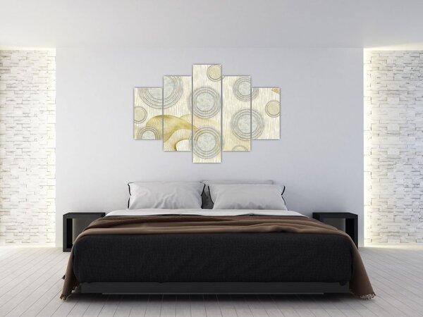 Slika - Abstrakcija, marmorni krogi (150x105 cm)