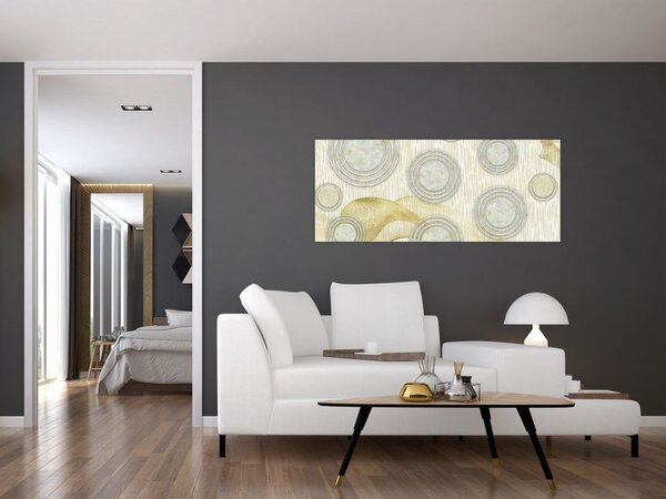 Slika - Abstrakcija, marmorni krogi (120x50 cm)