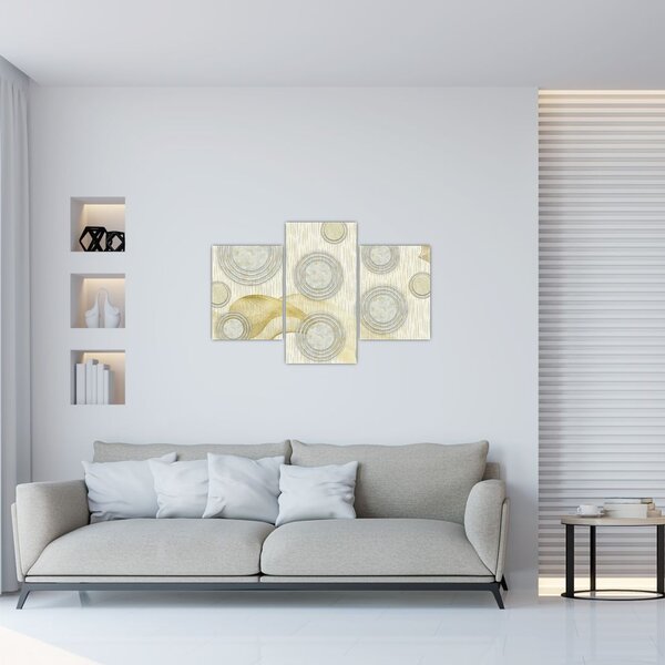 Slika - Abstrakcija, marmorni krogi (90x60 cm)