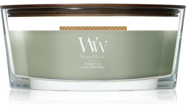 Woodwick Verdant Fig mirisna svijeća s drvenim fitiljem 453.6 g