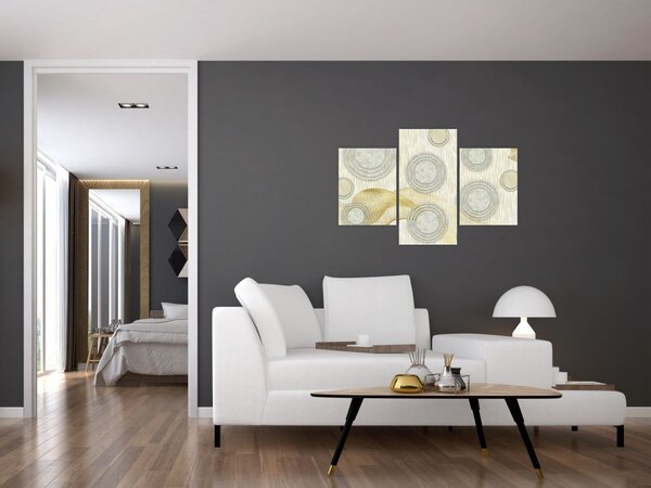 Slika - Abstrakcija, marmorni krogi (90x60 cm)