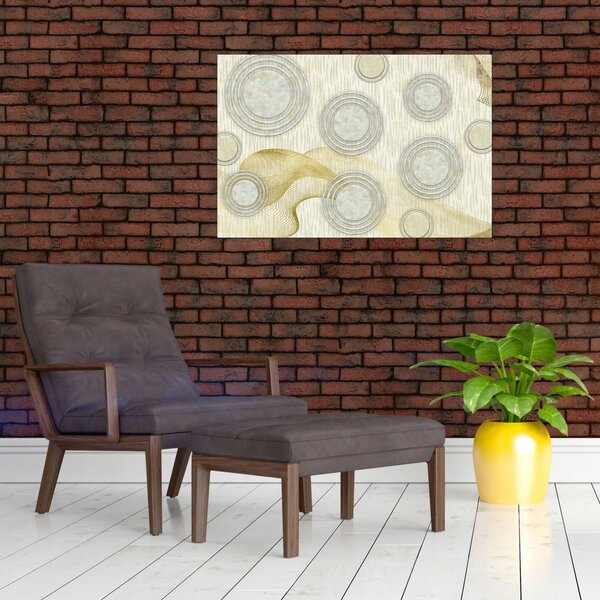 Slika - Abstrakcija, marmorni krogi (90x60 cm)