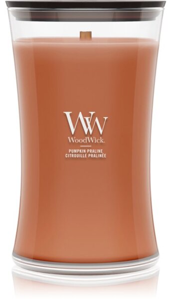 Woodwick Pumpkin Praline mirisna svijeća s drvenim fitiljem 610 g