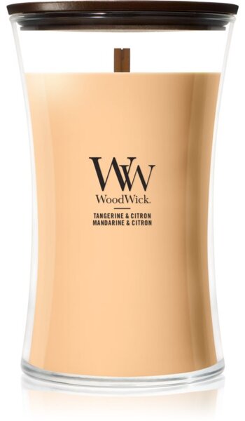 Woodwick Tangerine & Citron mirisna svijeća s drvenim fitiljem 610 g