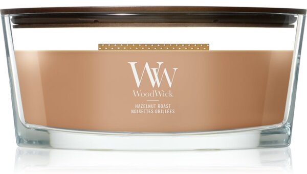 Woodwick Hazelnut Roast mirisna svijeća s drvenim fitiljem 453.6 g