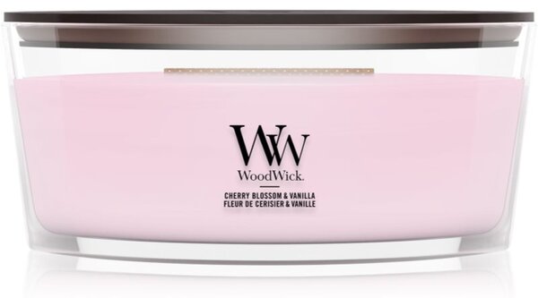 Woodwick Cherry Blossom & Vanilla mirisna svijeća s drvenim fitiljem 453.6 g