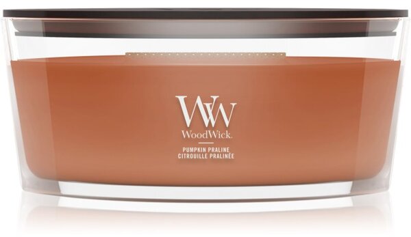 Woodwick Pumpkin Praline mirisna svijeća s drvenim fitiljem 453.6 g