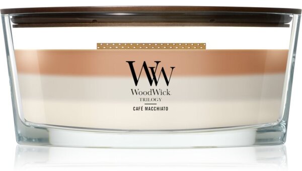 Woodwick Trilogy Café Macchiato mirisna svijeća s drvenim fitiljem 453.6 g