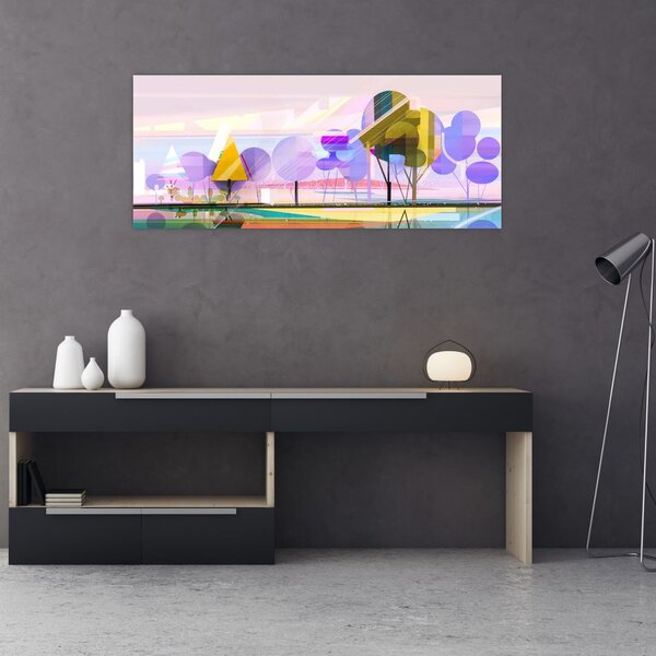 Slika - Abstrakcija, pokrajina (120x50 cm)