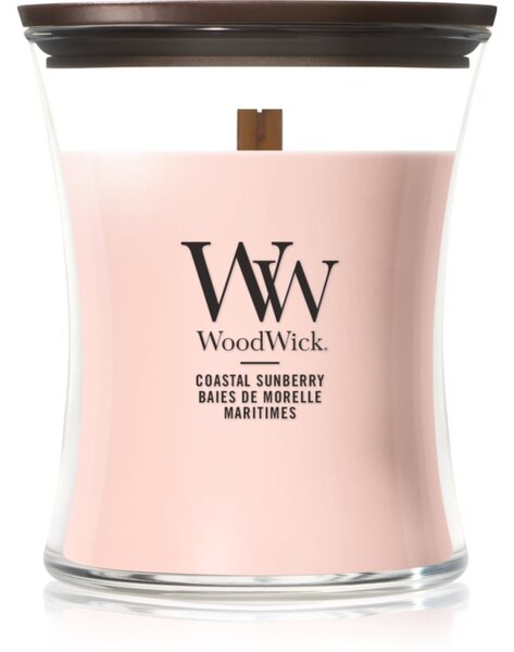Woodwick Coastal Sunberry mirisna svijeća s drvenim fitiljem 275 g