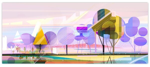 Slika - Abstrakcija, pokrajina (120x50 cm)