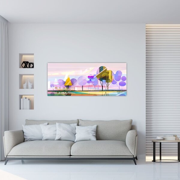 Slika - Abstrakcija, pokrajina (120x50 cm)