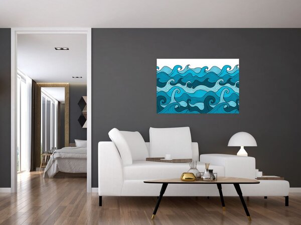 Slika - Abstrakcija, morje (90x60 cm)