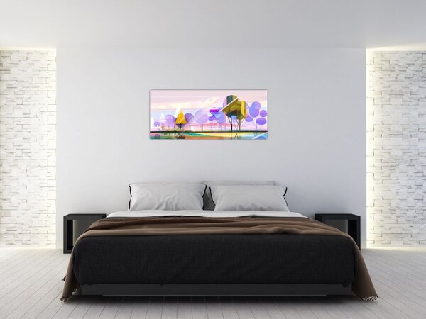 Slika - Abstrakcija, pokrajina (120x50 cm)