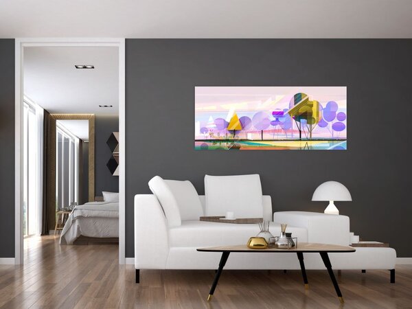 Slika - Abstrakcija, pokrajina (120x50 cm)