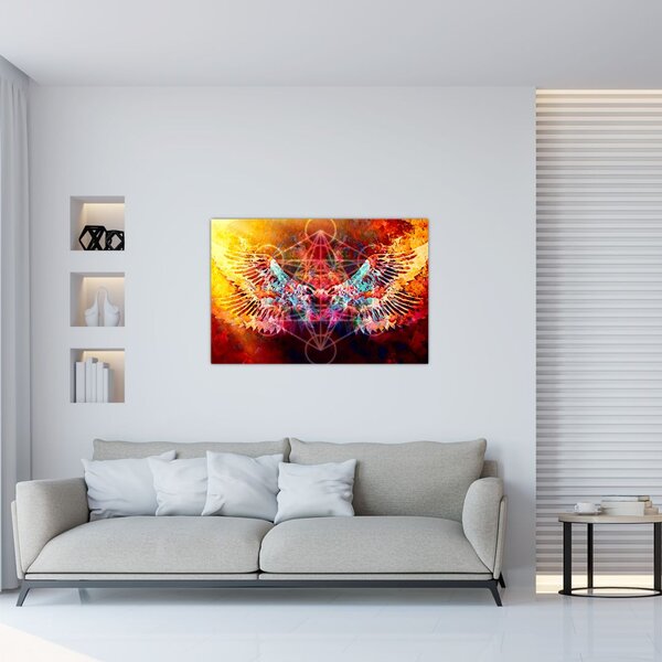 Slika - Merkaba s krili, abstrakcija (90x60 cm)