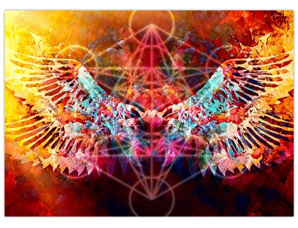 Slika - Merkaba s krili, abstrakcija (70x50 cm)