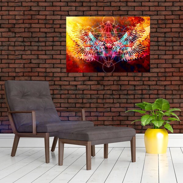 Slika - Merkaba s krili, abstrakcija (90x60 cm)