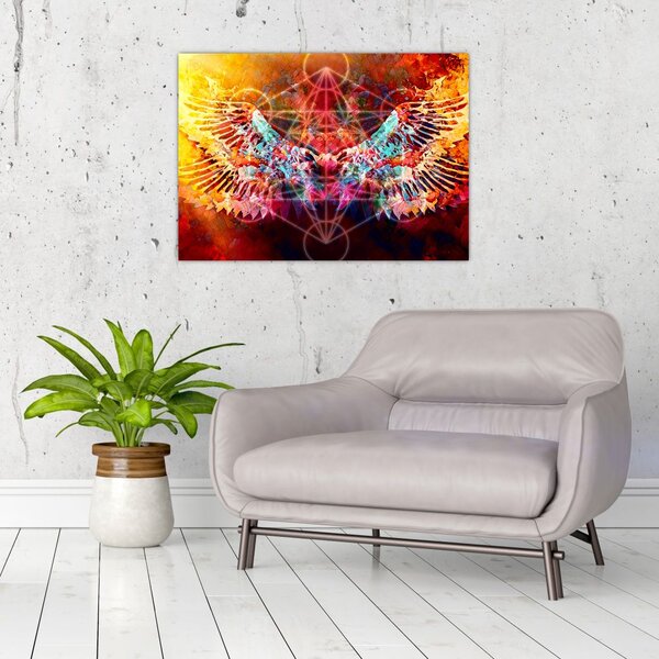 Slika - Merkaba s krili, abstrakcija (70x50 cm)