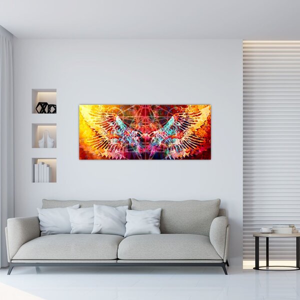 Slika - Merkaba s krili, abstrakcija (120x50 cm)