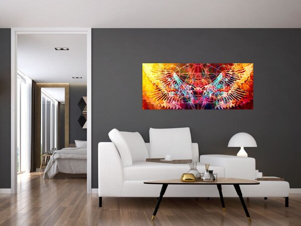 Slika - Merkaba s krili, abstrakcija (120x50 cm)