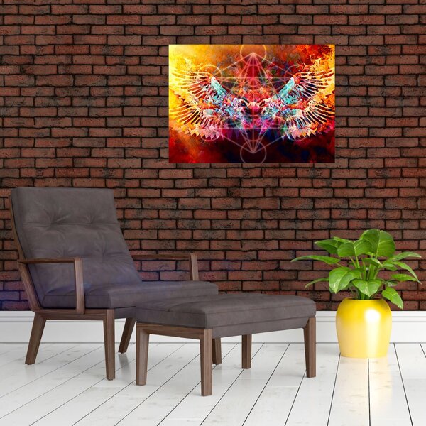 Slika - Merkaba s krili, abstrakcija (70x50 cm)