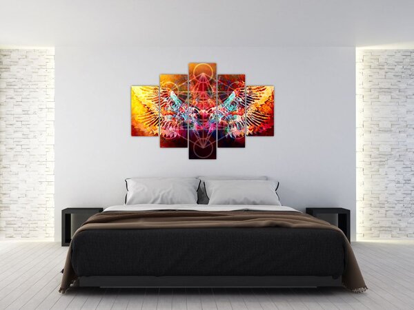 Slika - Merkaba s krili, abstrakcija (150x105 cm)