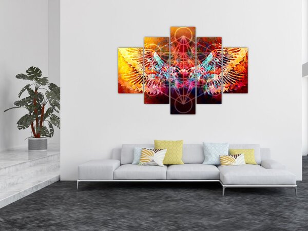Slika - Merkaba s krili, abstrakcija (150x105 cm)