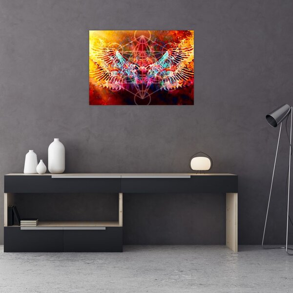 Slika - Merkaba s krili, abstrakcija (70x50 cm)