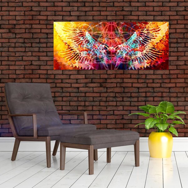 Slika - Merkaba s krili, abstrakcija (120x50 cm)