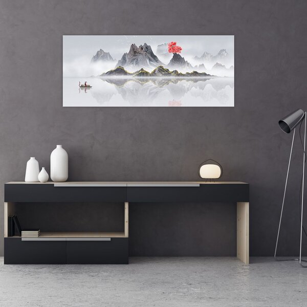 Slika - Gore v megli (120x50 cm)