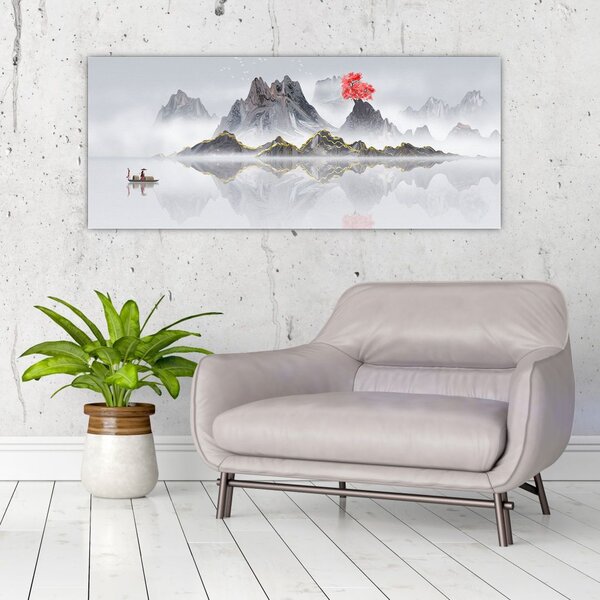 Slika - Gore v megli (120x50 cm)