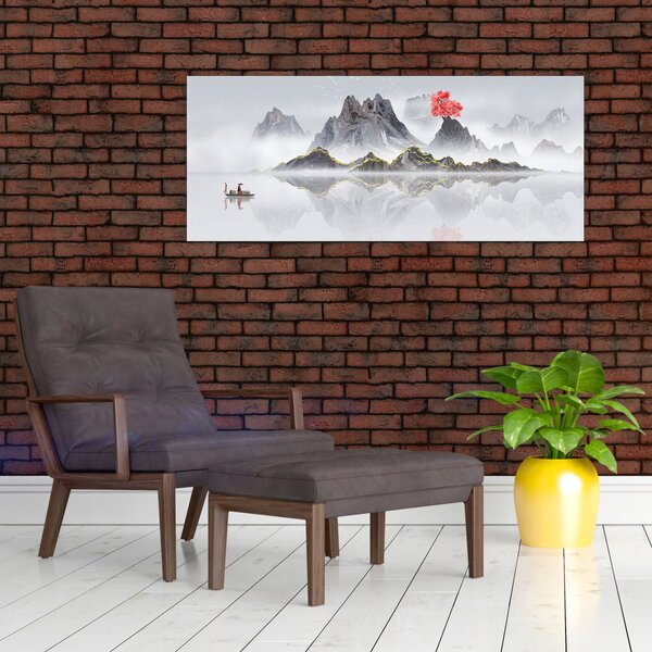Slika - Gore v megli (120x50 cm)