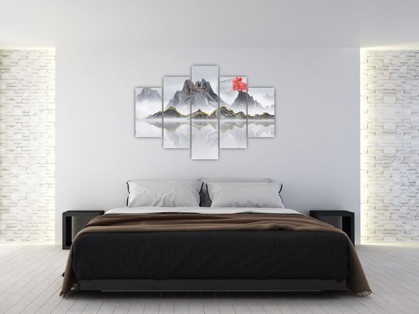 Slika - Gore v megli (150x105 cm)