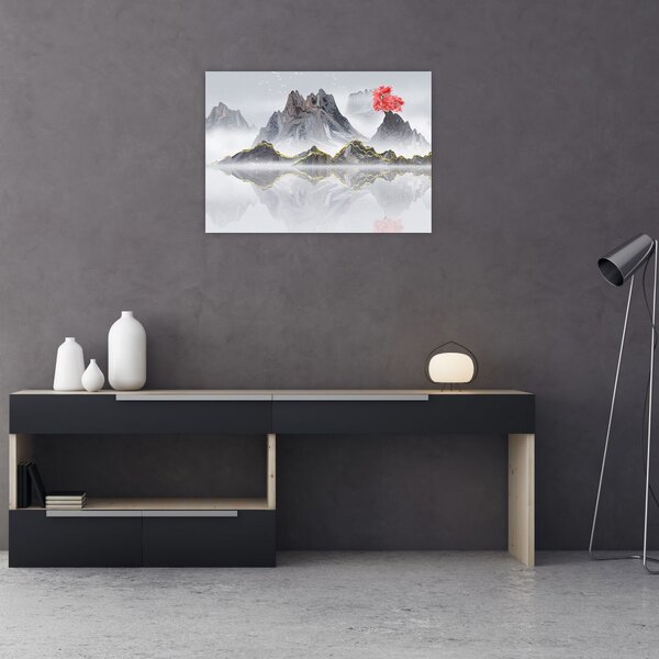 Slika - Gore v megli (70x50 cm)
