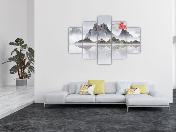 Slika - Gore v megli (150x105 cm)