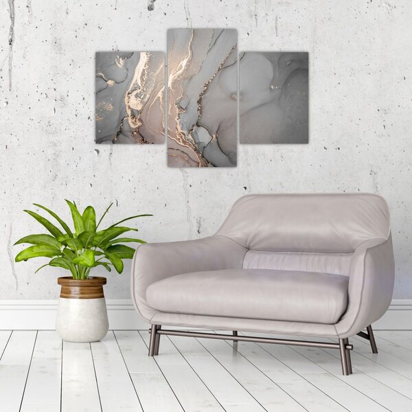 Slika - Sivo-zlat marmor (90x60 cm)