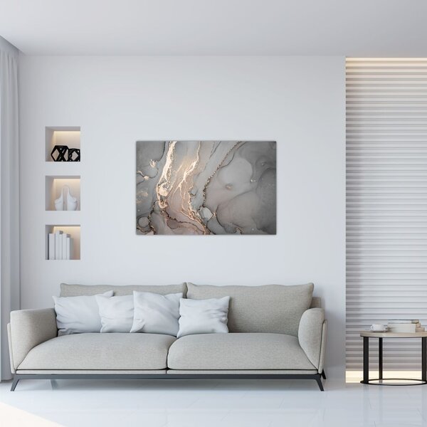 Slika - Sivo-zlat marmor (90x60 cm)