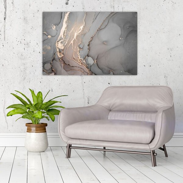 Slika - Sivo-zlat marmor (90x60 cm)