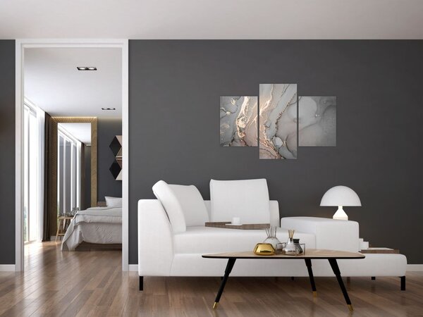 Slika - Sivo-zlat marmor (90x60 cm)