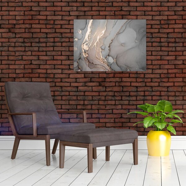 Slika - Sivo-zlat marmor (70x50 cm)