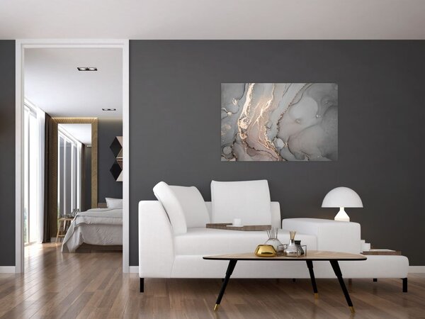 Slika - Sivo-zlat marmor (90x60 cm)