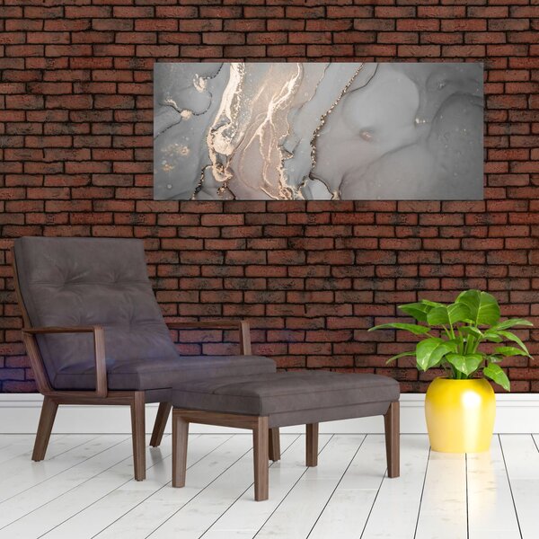 Slika - Sivo-zlat marmor (120x50 cm)