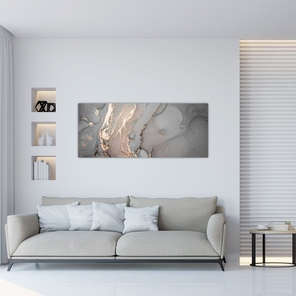 Slika - Sivo-zlat marmor (120x50 cm)
