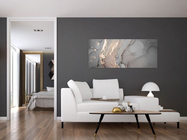 Slika - Sivo-zlat marmor (120x50 cm)