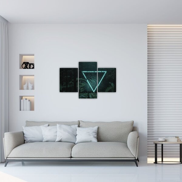 Slika - Neonski trikotnik v džungli (90x60 cm)